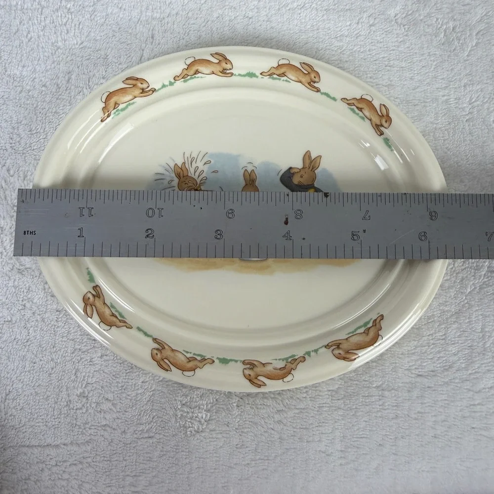 Royal Doulton Bunnykins Oval Plates Set of 2 English Fine Bone China‎ Vintage